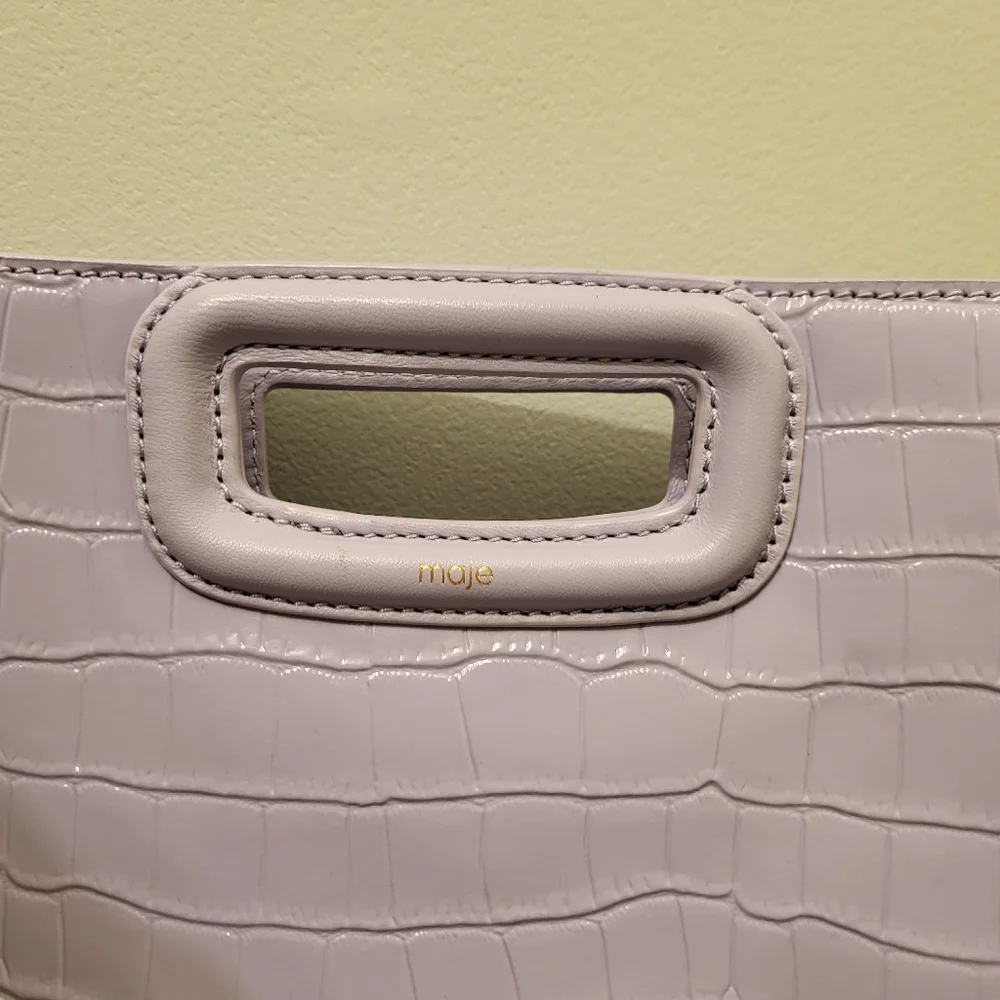 Maje M Embossed Leather Bag Violet (rare color to find) - Picture 2 of 14